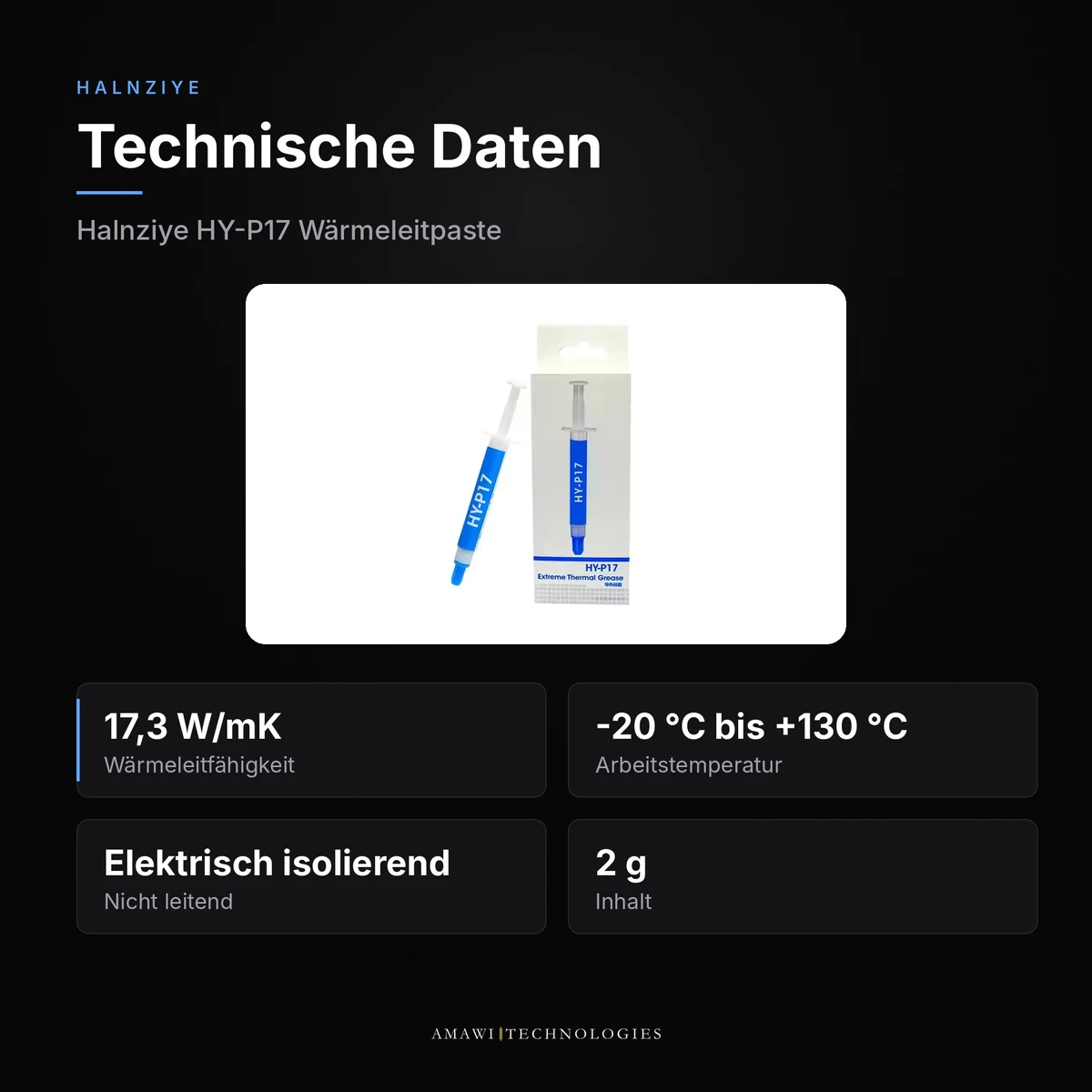 Halnziye HY-P17 Wärmeleitpaste – 17,3 W/mK thumbnail 2