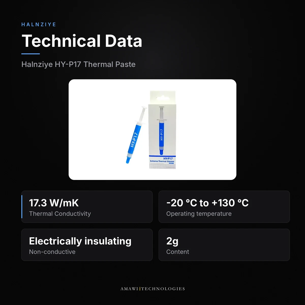 Halnziye HY-P17 Thermal Paste – 17.3 W/mK thumbnail 2